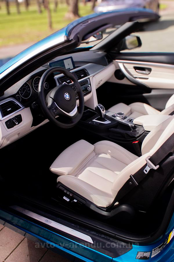 Аренда авто BMW 430 серии кабриолет с водителем. Прокат кабриолета БМВ 430 без водителя в Киеве