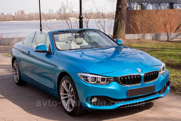 Аренда авто BMW 430 серии кабриолет с водителем. Прокат кабриолета БМВ 430  без водителя в Киеве