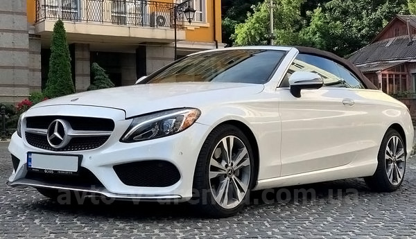 Аренда авто Mercedes Benz C300  кабриолет с водителем. Прокат кабриолета Мерседес C300 без водителя в Киеве