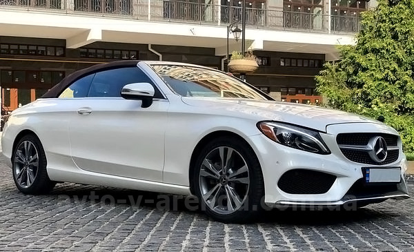 Аренда авто Mercedes Benz C300  кабриолет с водителем. Прокат кабриолета Мерседес C300 без водителя в Киеве