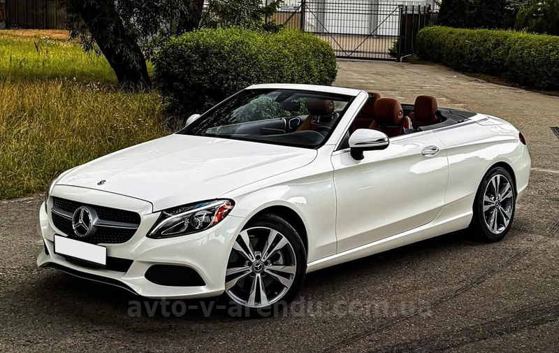 Аренда авто Mercedes Benz C300  кабриолет с водителем. Прокат кабриолета Мерседес C300 без водителя в Киеве