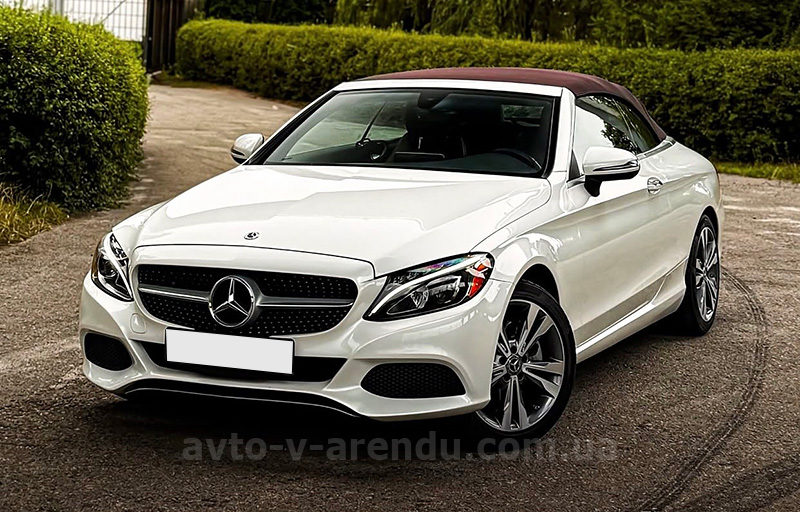 Аренда авто Mercedes Benz C300  кабриолет с водителем. Прокат кабриолета Мерседес C300 без водителя в Киеве