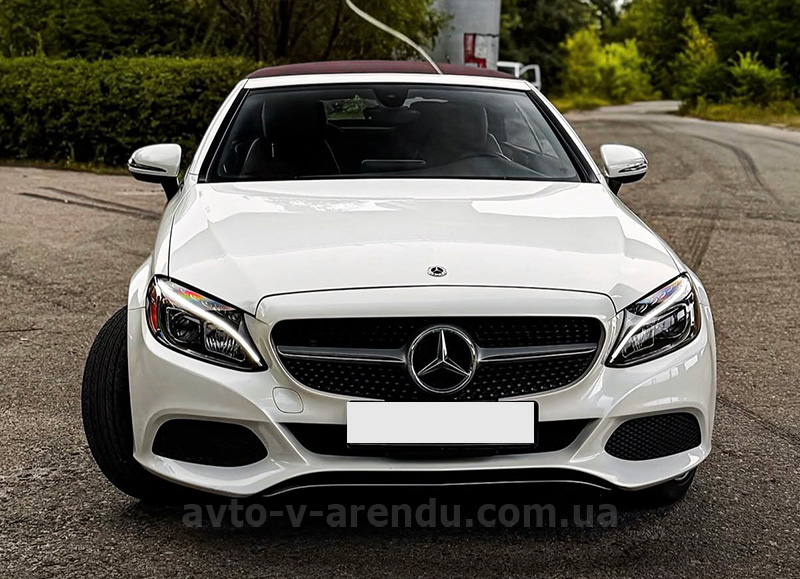Аренда авто Mercedes Benz C300  кабриолет с водителем. Прокат кабриолета Мерседес C300 без водителя в Киеве