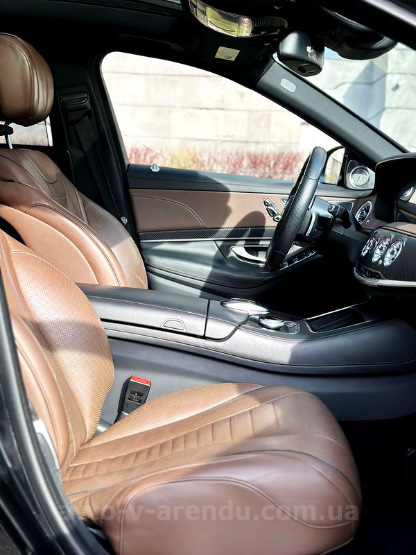 Аренда Мерседес s-class W222 S63 AMG 4MATIC Restyling с водителем. Прокат авто Mercedes-Benz W222 S63 без водителя в Киеве