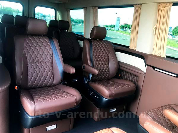 Аренда микроавтобуса Mercedes Sprinter VIP белый на 8 мест с водителем и без водителя в Киеве