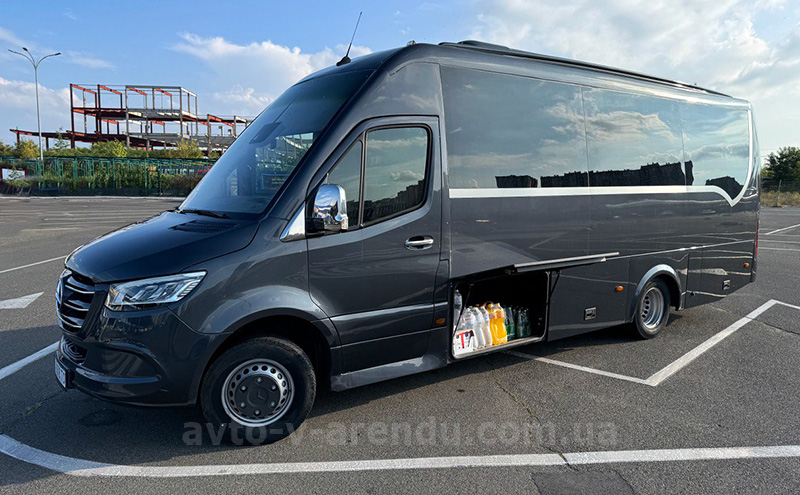Аренда микроавтобуса Mercedes Sprinter HD 907 черный на 20 мест с водителем в Киеве