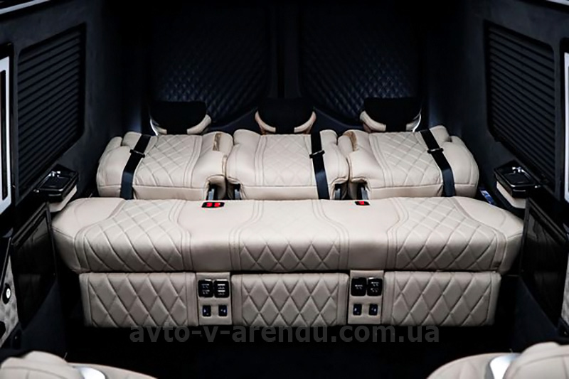 Аренда микроавтобуса Mercedes-Benz Sprinter VIP+ 2025 черный на 8 мест с водителем в Киеве