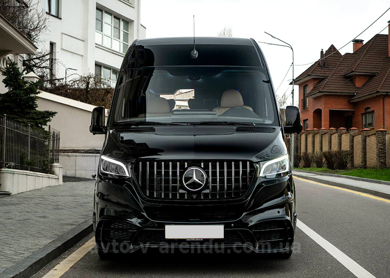 Аренда микроавтобуса Mercedes-Benz Sprinter VIP+ 2025 черный на 8 мест с водителем в Киеве