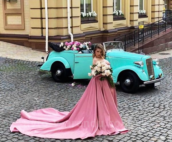 Аренда ретро авто Opel cabriolet бирюзовый с водителем в Киеве