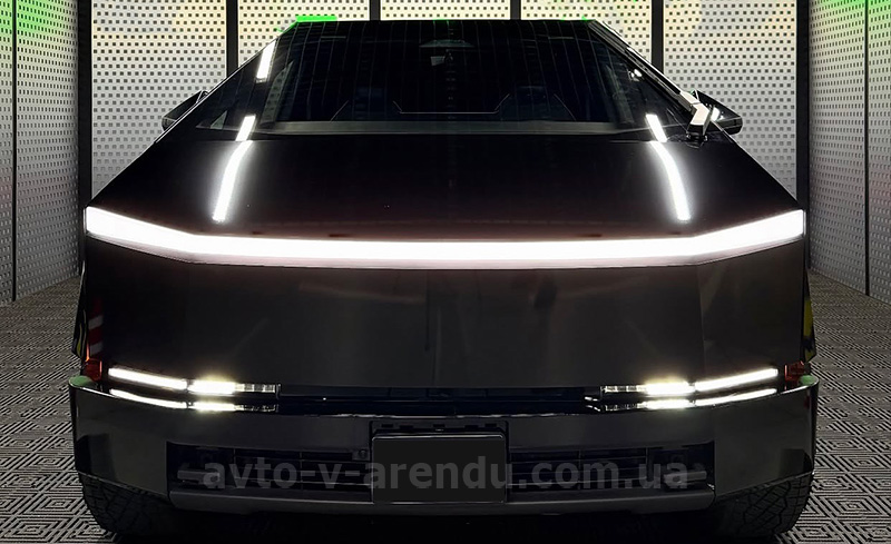 Аренда Tesla Cybertruck pickup черный с водителем. Прокат авто Тесла Кибертрак пикап без водителя в Киеве