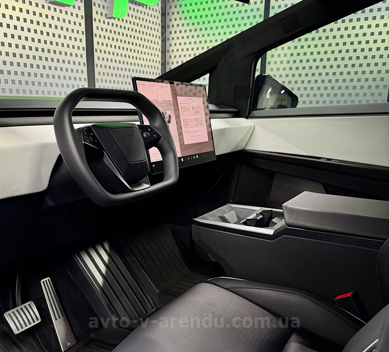 Аренда Tesla Cybertruck pickup черный с водителем. Прокат авто Тесла Кибертрак пикап без водителя в Киеве
