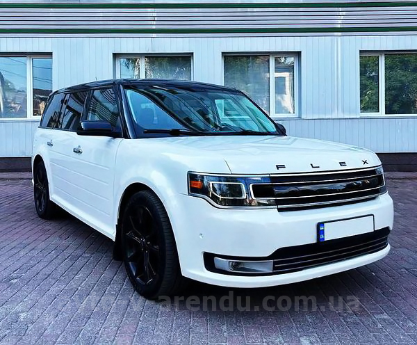 Аренда внедорожника джипа с водителем в Киеве Ford Flex белый