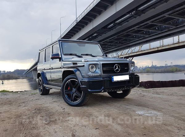 Аренда внедорожника джипа Mercedes-Benz Gelandewagen G63 AMG silver кубик гелик с водителем, прокат Мерседес Гелентваген G63 AMG без водителя в Киеве
