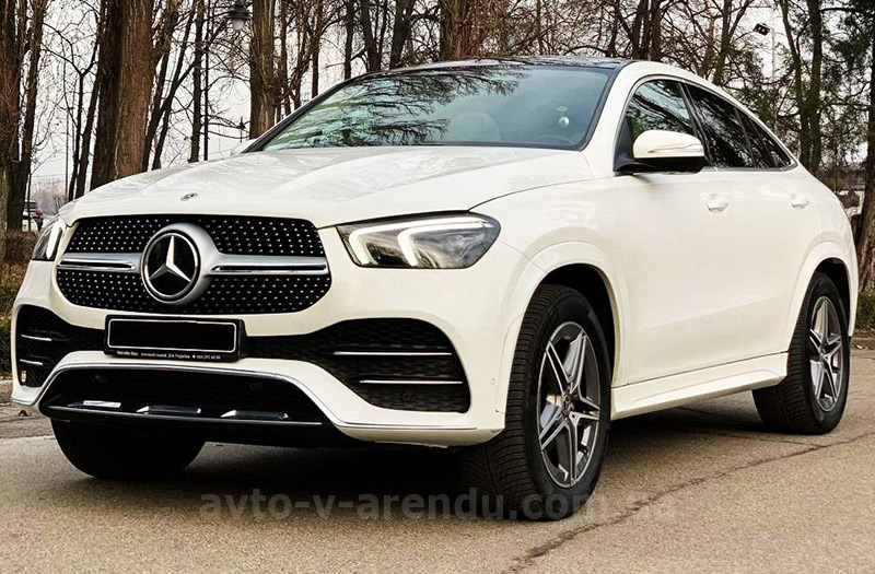 Аренда внедорожника джипа Mercedes-Benz AMG GLE Coupe белый в Киеве