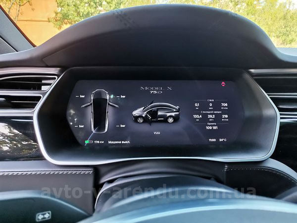 Аренда электро внедорожника TESLA Model X серый с водителем в Киеве